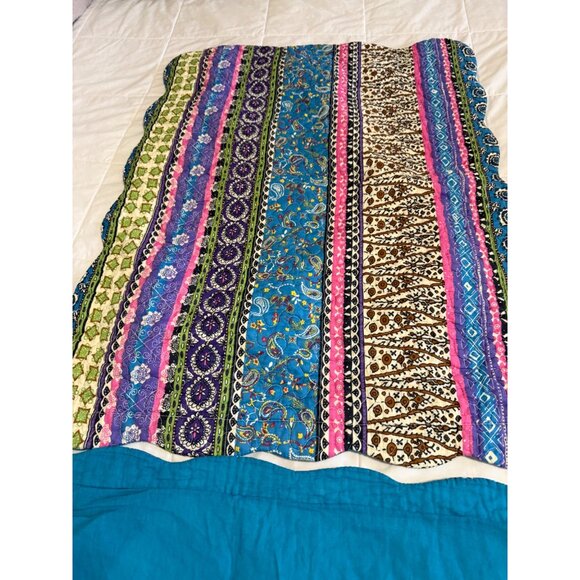 Two Chezmoi Collection Odette Boho Chic Quilted Scalloped Standard Cotton Shams - Picture 4 of 10